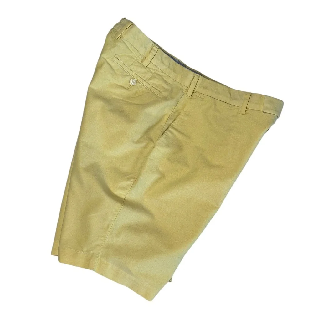 Polo Ralph Lauren Mens Yellow Chino Shorts Size 36 Cotton Classic Fit Flat Front
